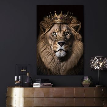 Lion King Tempered Glass Wall Art Black