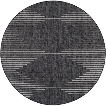 Eagean Black Round Rug - EAG2348 - 160cm x 160cm