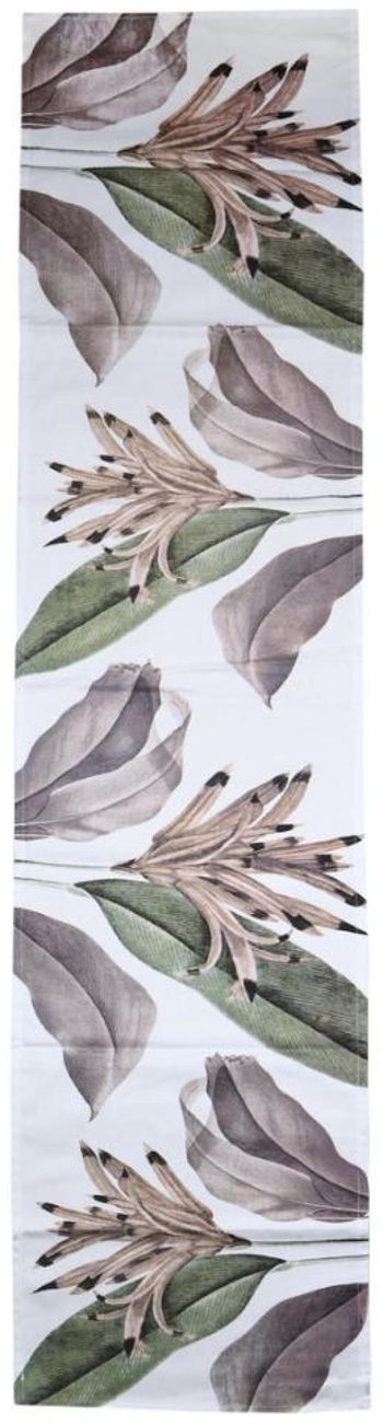 Set of 6 Birds of Paradise Table Runner Cotton White