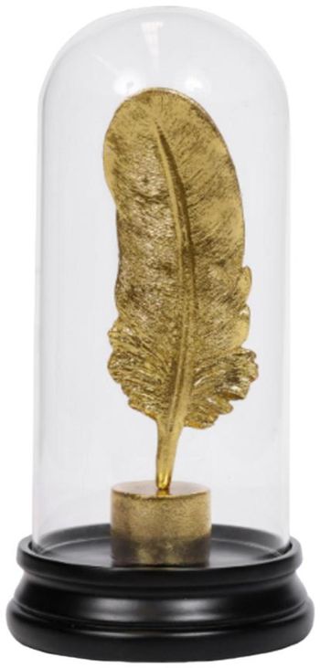 Glass Feather in a Bottle 2 Black and Gold