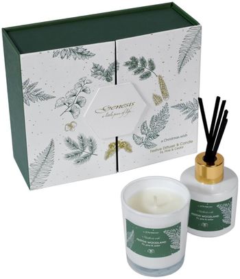 Set of 8 Festive Woodland Gift Set White Decor