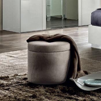 Onda Italian Grey Round Pouffe