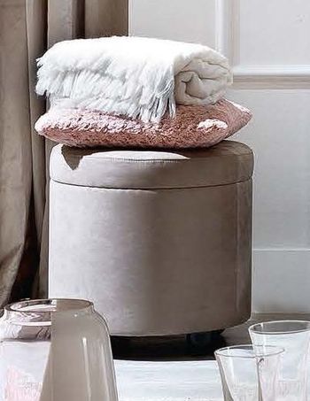 Platinum Italian Grey Eco Nabuk Leather Nabucco Round Pouffe