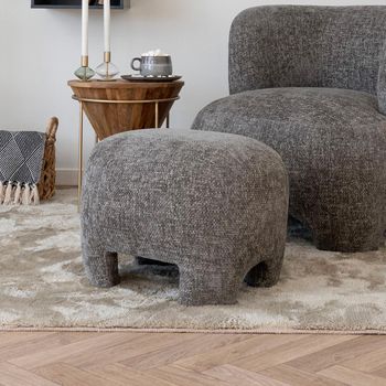 Nazare Pouf Grey Fabric Decor