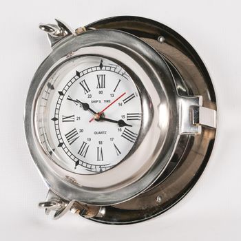 Nautical Polished Glass Cabin Ships Wall Round Clock