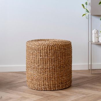 Rivera Pouf Round Natural Seagrass Decor