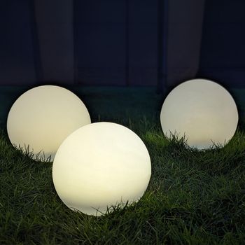 Set of 3 Lifton LED White Polypropylene Round Lamp