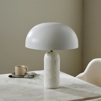 Atlas White Marble Table Lamp