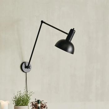 Freya Black Metal Wall Lamp