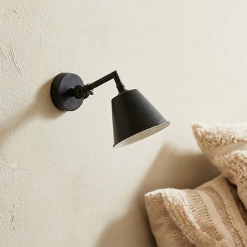 Black Metal 23cm x 12cm Wall Lamp