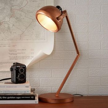 Cooper Lacquered Metal Table Lamp