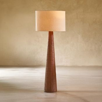 Melina Dark Brown Ceramic Conical Base Floor Lamp