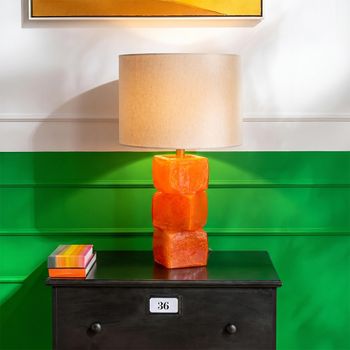 Orange Glass 3 Cubes Table Lamp
