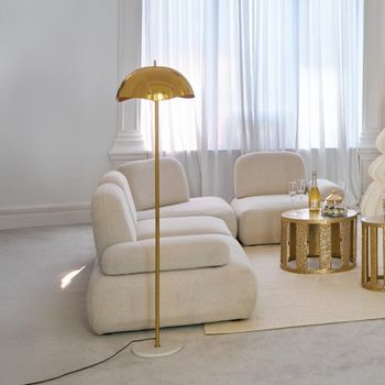 Gold Marble and Metal Floor Lamp