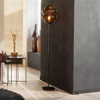 Honey Spoon Brown Glass Floor Lamp
