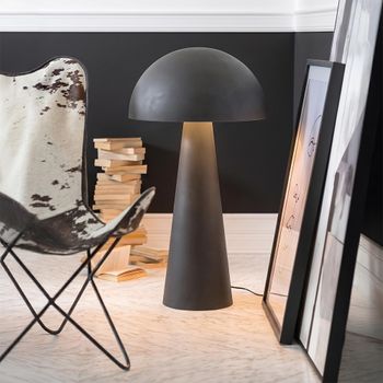 Mushroom Matt Black Metal Floor Lamp