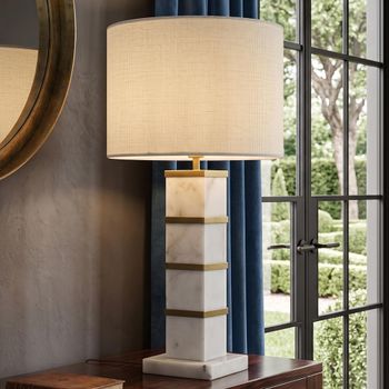 Celinae White Marble Table Lamp
