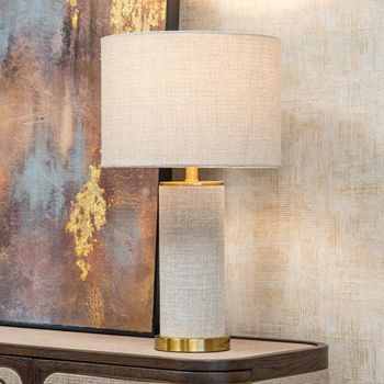 Joline Beige Fabric Table Lamp