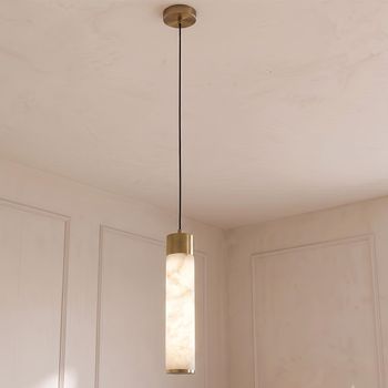 Auralith White and Brass Metal Chandelier