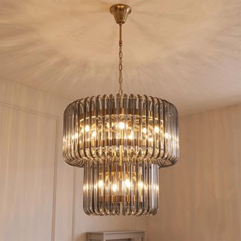 Bryon Chandelier Smoke Glass and Metal