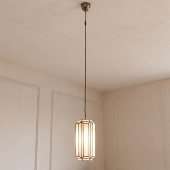 Elona Antique Brass Glass and Metal Chandelier
