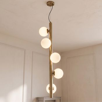 Elorie Antique Brass Glass and Metal Chandelier