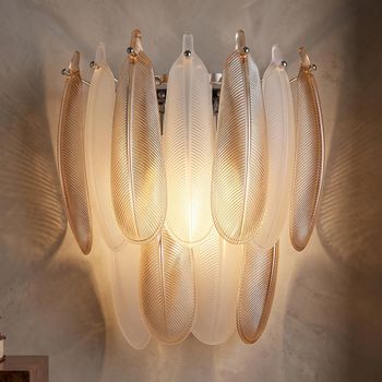 Chloe Antique Brass Glass and Metal Wall Lamp