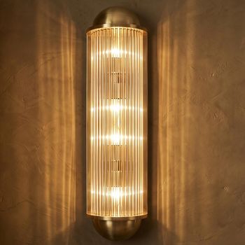 Leeza Brushed Gold Glass and Metal Wall Lamp