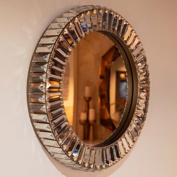 Becky Crystal and Gold Round Wall Lamp