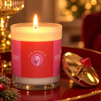 Set of 12 Tis the Season Candle Pink, Red and White Glass Candle Holders