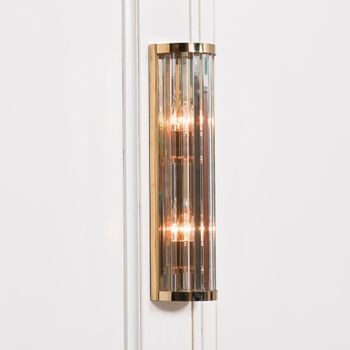 Arriba Gold Metal and Glass 55cm Wall Light