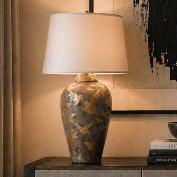 Ashford Charcoal Grey Ceramic Large Table Lamp