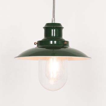 Fishermans Ceiling Light British Green Painted Metal