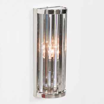 Deco Chrome and Glass Grey 39cm Wall Light