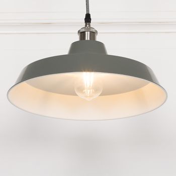 Grey Painted Metal 36cm Factory Style Pendant Light