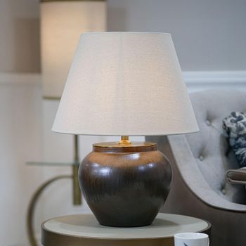 Orna White and Brown Table Lamp