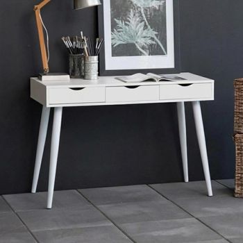 Neptun White 3 Drawer Office Desk