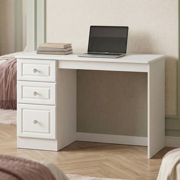 Crystal White 3 Drawer Desk