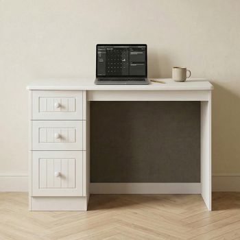 Warwick White 3 Drawer Desk