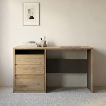 Shetland Oak 3 Drawer Desk