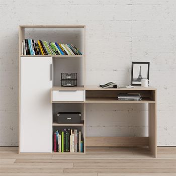 Function Plus Multi-Functional White 1 Door 1 Drawer Desk