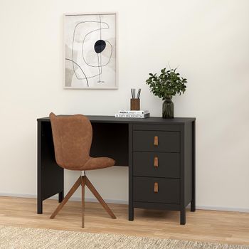 Barcelona Black 3 Drawer Desk