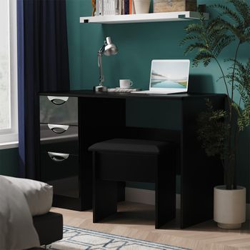Camden Black Gloss 3 Drawer Desk