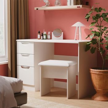 Camden Gloss Cashmere 3 Drawer Desk