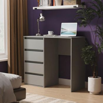 Leona Dusk Grey 4 Drawer Desk
