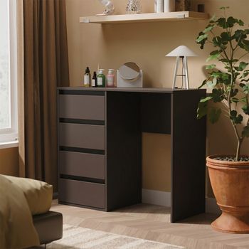 Leona Graphite 4 Drawer Desk