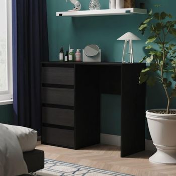 Leona Black Ash 4 Drawer Desk