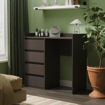 Osaka Graphite Fluted 4 Drawer Desk