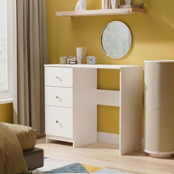Yarmouth White Matt 3 Drawer Desk