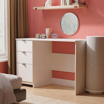 Bora 3 Drawer Open Shelf Kashmir Matt Desk